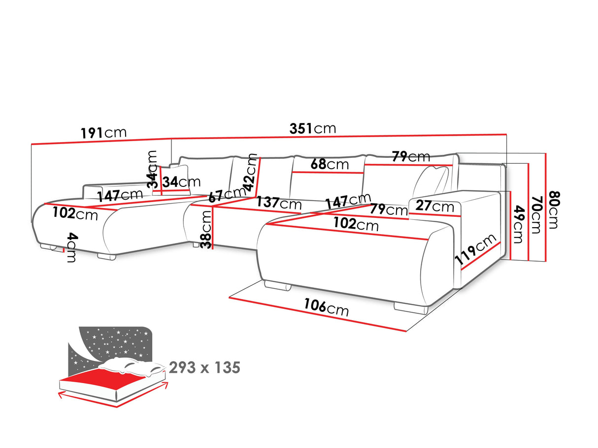 Sarokkanapé Narożnik NOJAN, Szín: Poso 05