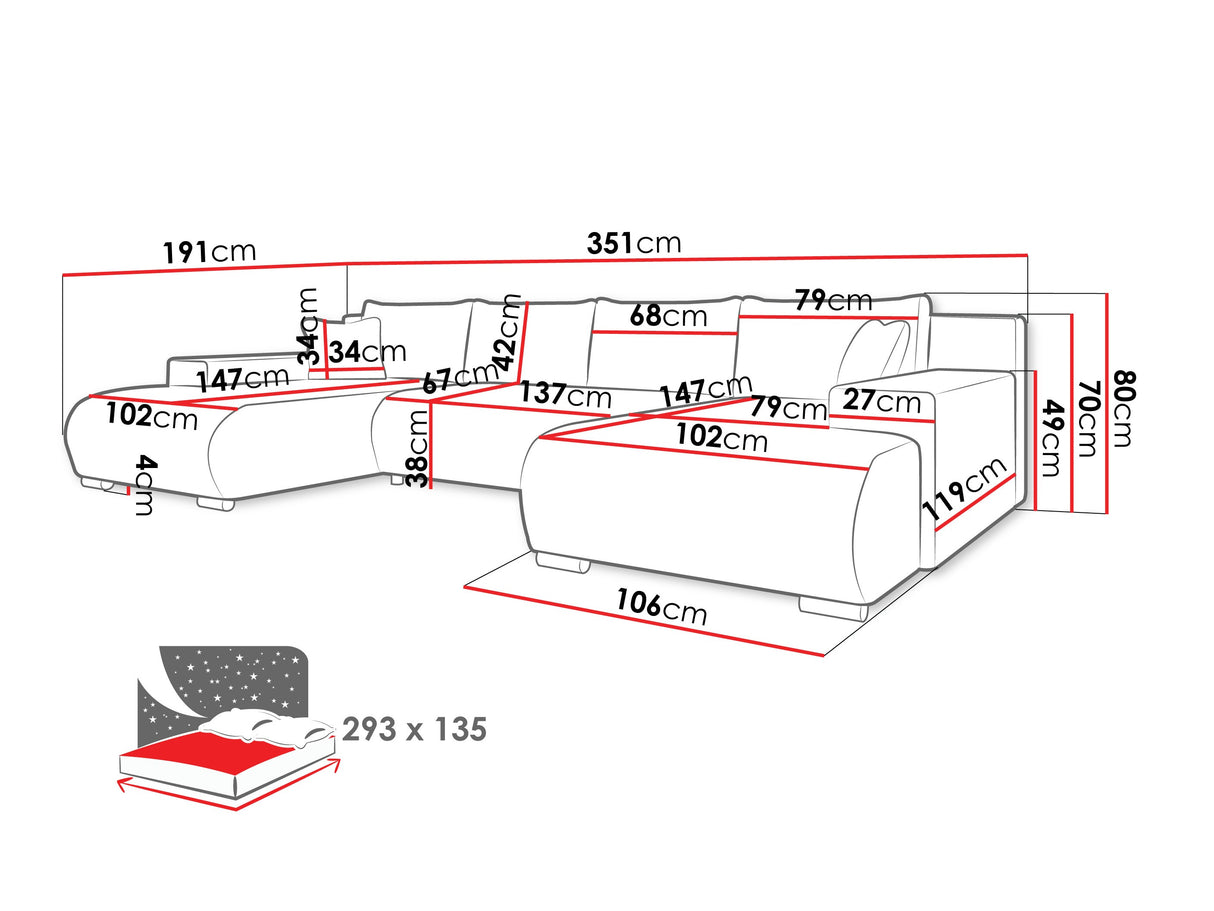 Sarokkanapé Narożnik NOJAN, Szín: Flow 06