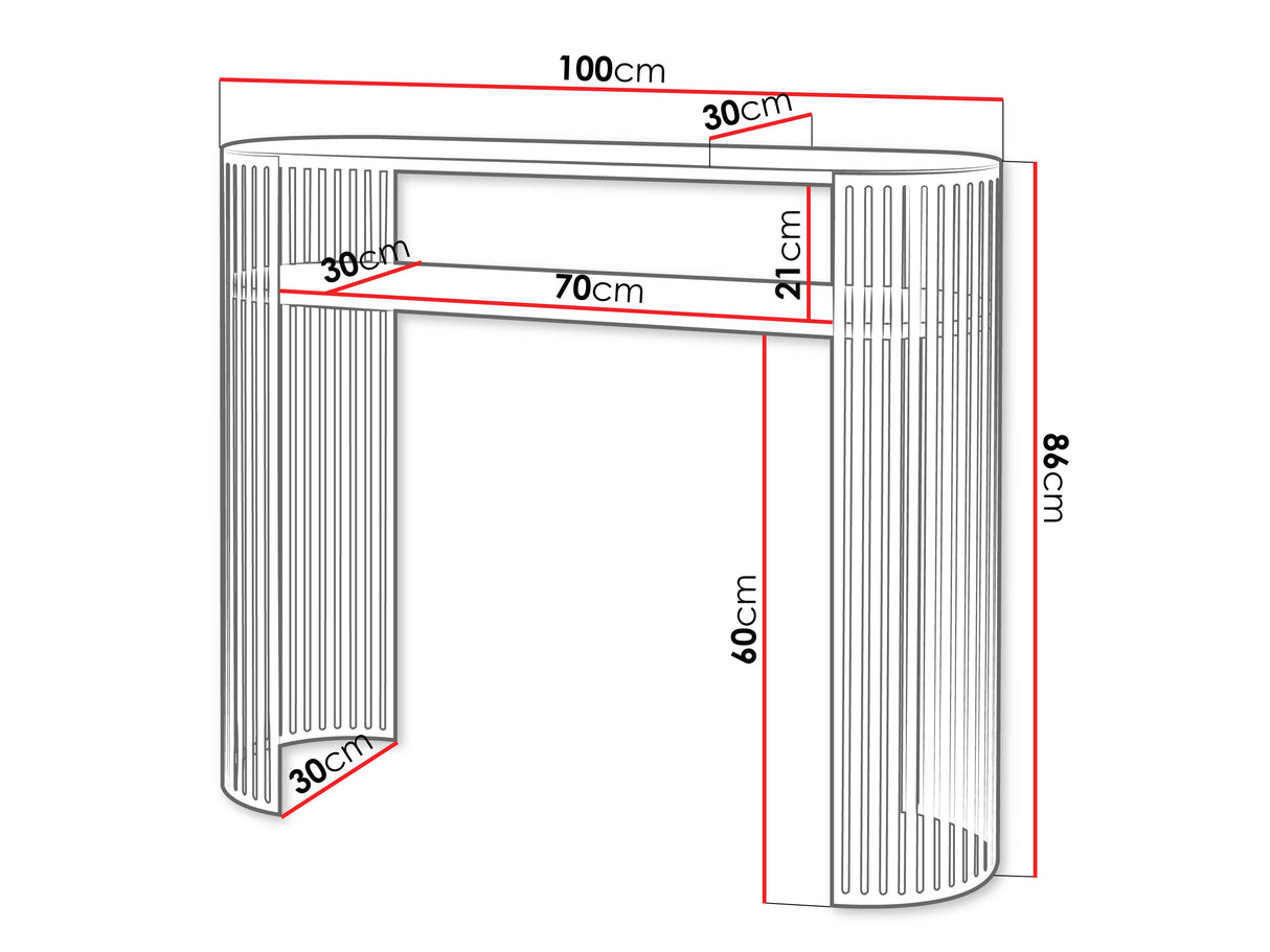 Konzolasztal Konsola FIKOLI Miedziany, Szín: Rózsaszín + Fekete