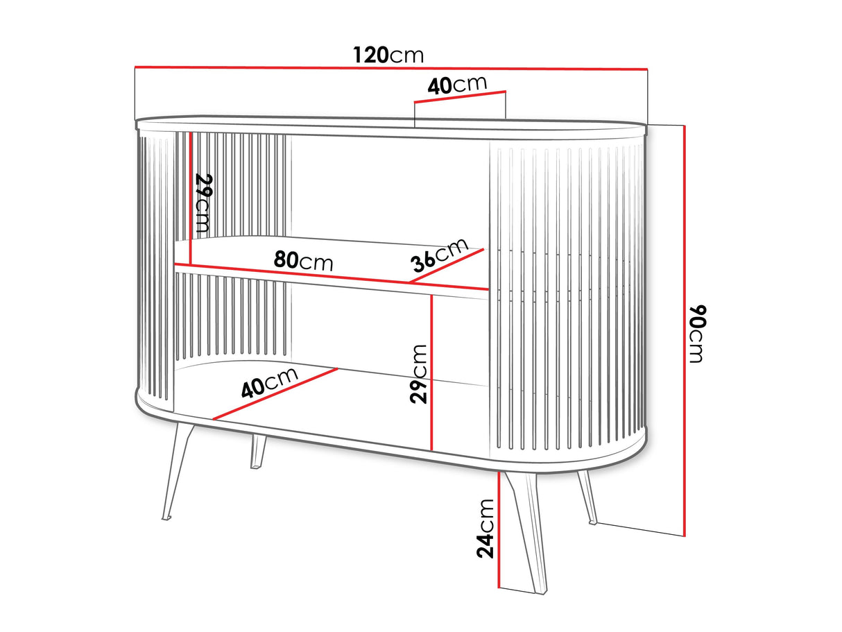 Könyvespolc Komoda ROENNI Czarny, Szín: Fekete + Fekete márvány