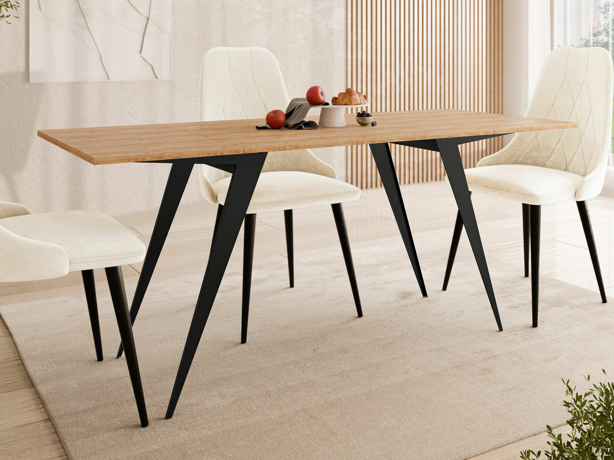 Kihajtható dohányzóasztal Ławostół XENA Czarny, Szín: Kézműves aranytölgy + Fekete