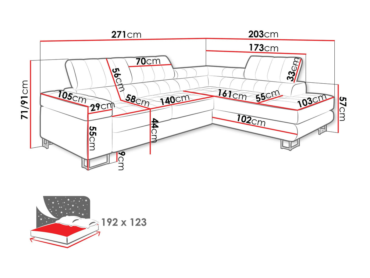 Sarokkanapé Laris Premium (Wales Premium), Szín: Manza 29, Változatok: Balos
