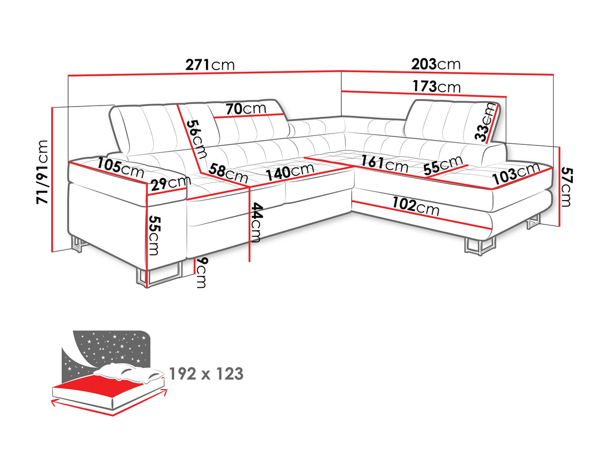 Sarokkanapé Laris Premium (Wales Premium), Szín: Maya 15, Változatok: Balos
