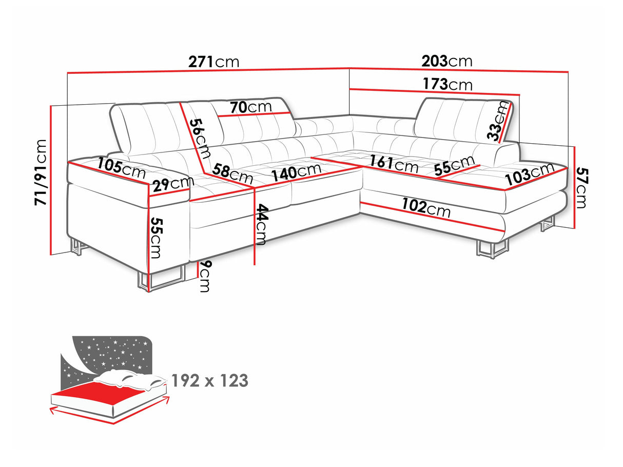 Sarokkanapé Laris Premium (Wales Premium), Szín: Venus bársony 2911, Változatok: Balos 4304675