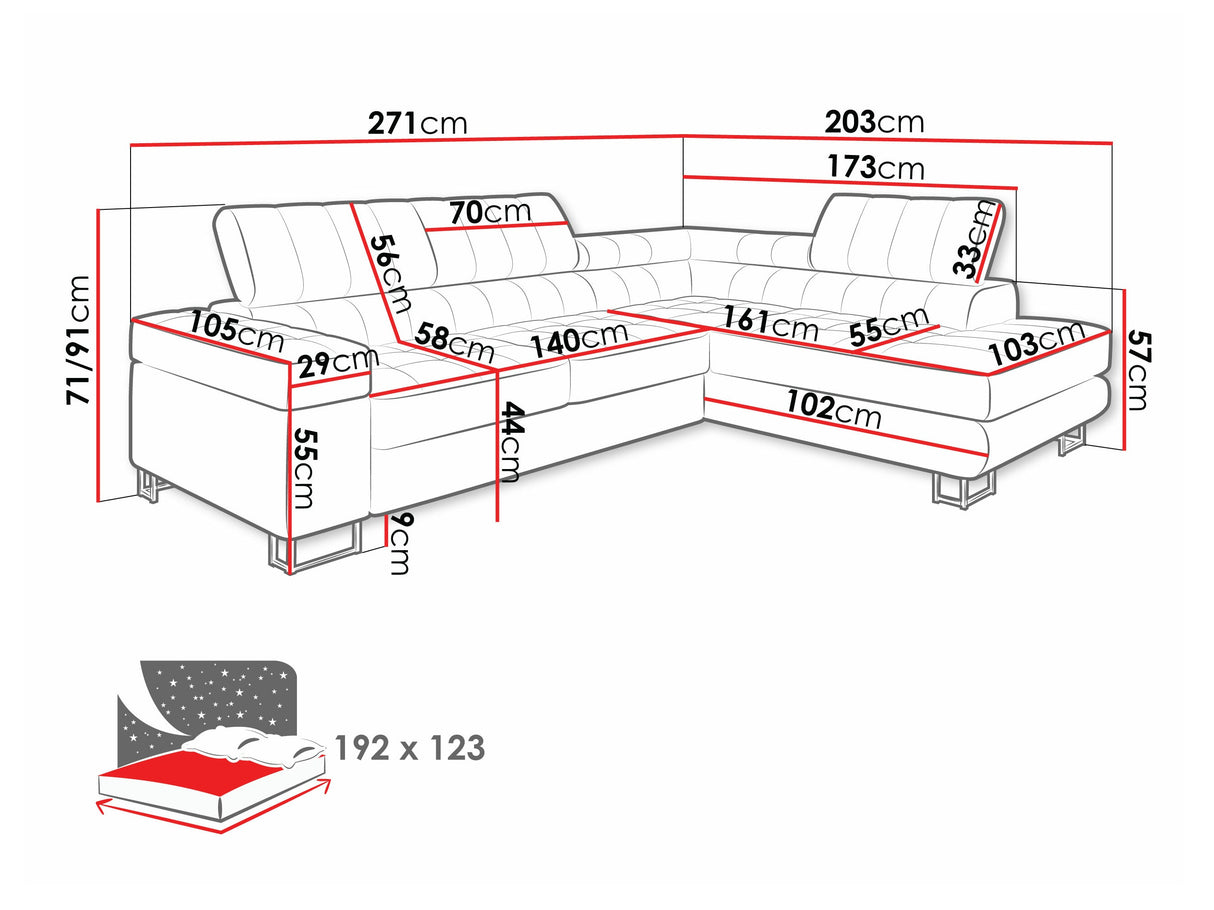Sarokkanapé Laris Premium (Wales Premium), Szín: Venus bársony 2911, Változatok: Jobbos 4304677