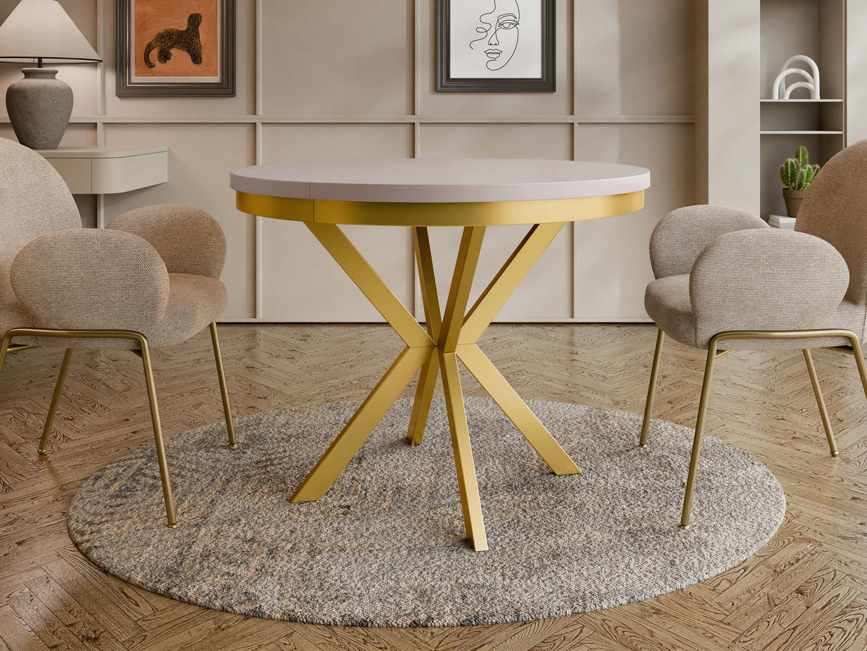 Asztal EDDER 100, Szín: Kasmír + Aranysárga