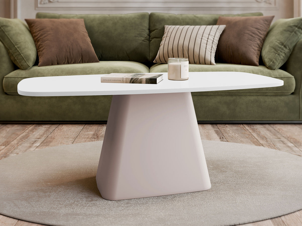 Dohányzóasztal Nema, Szín: Fehér + Kasmír