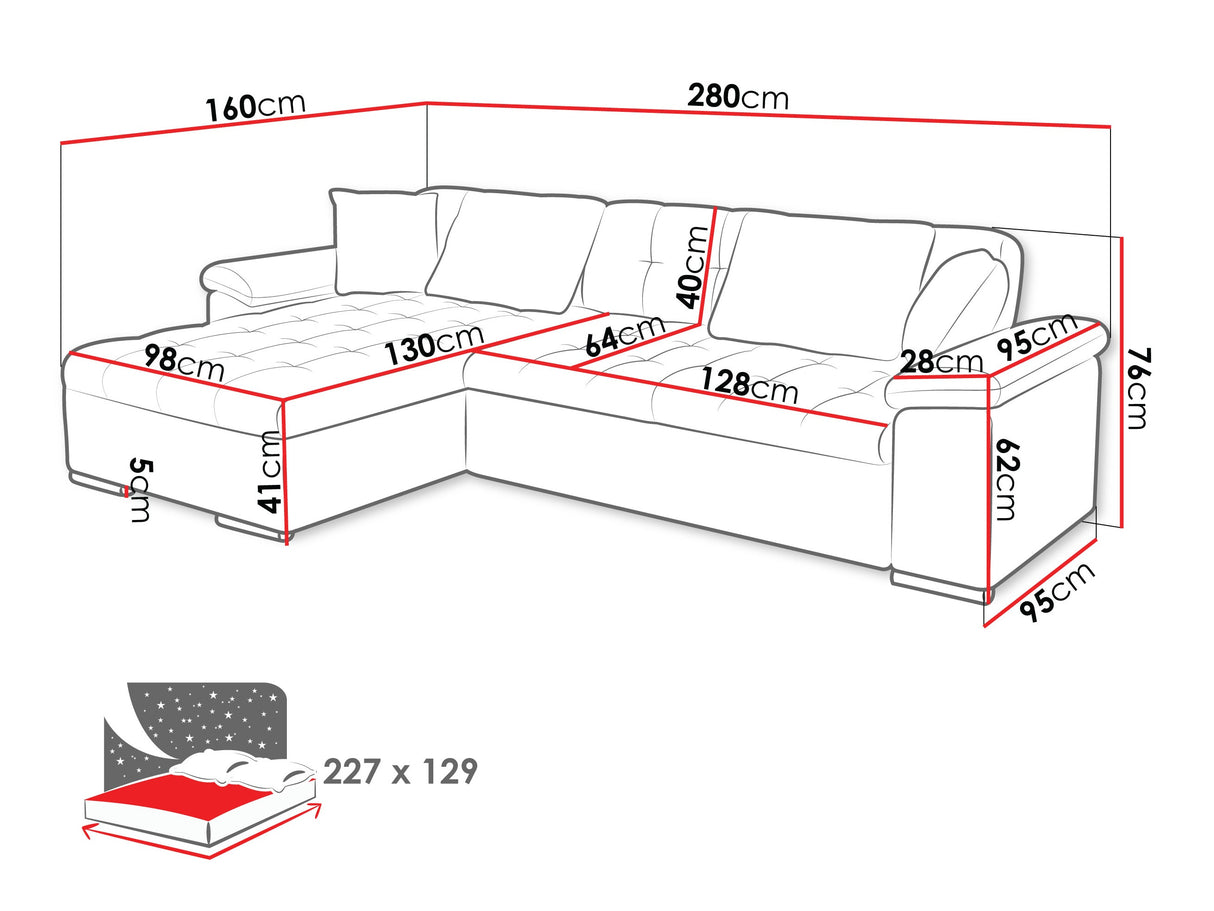 Sarokkanapé Diana (Dinem), Szín: Corbett 21, Változatok: Balos