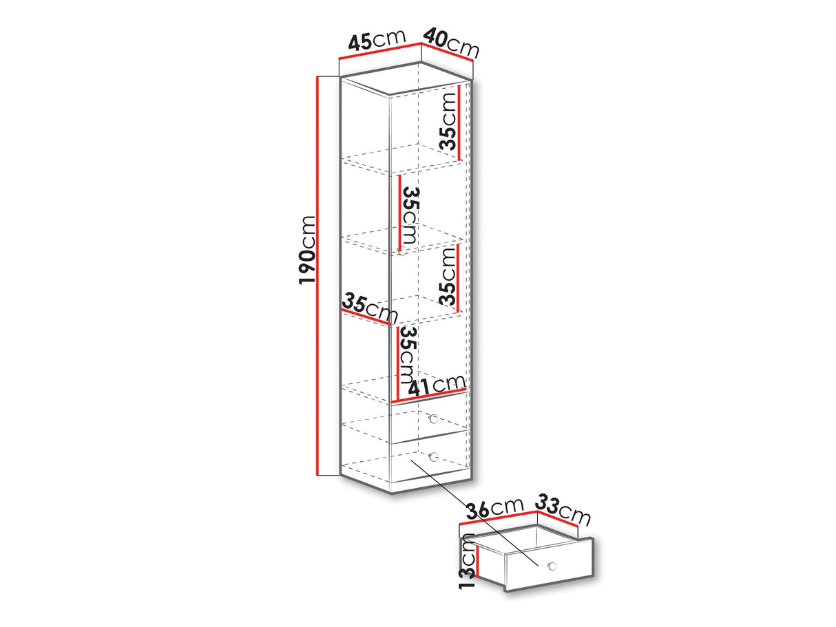 Könyvespolc PIXEL SYSTEM PX4