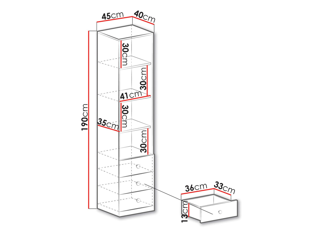 Könyvespolc PIXEL SYSTEM PX6