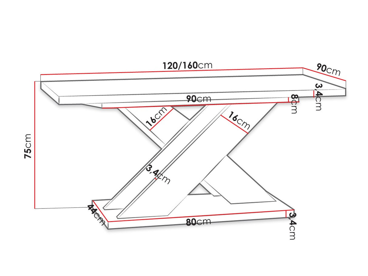 Asztal Xao (Dulcato), Szín: Fényes fehér + Beton 4333495