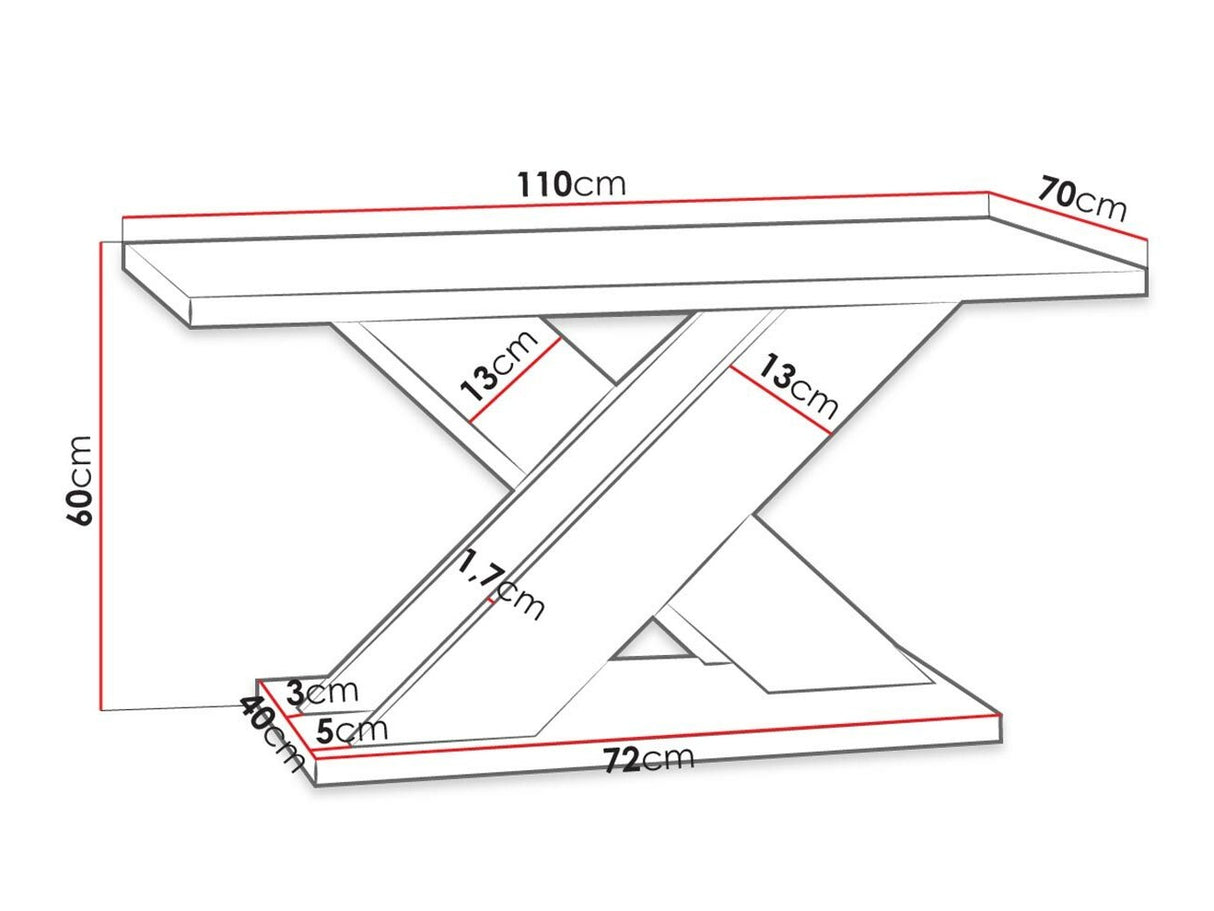 Dohányzóasztal Xao (Dulcato), Szín: Fényes fehér + Beton 4333510