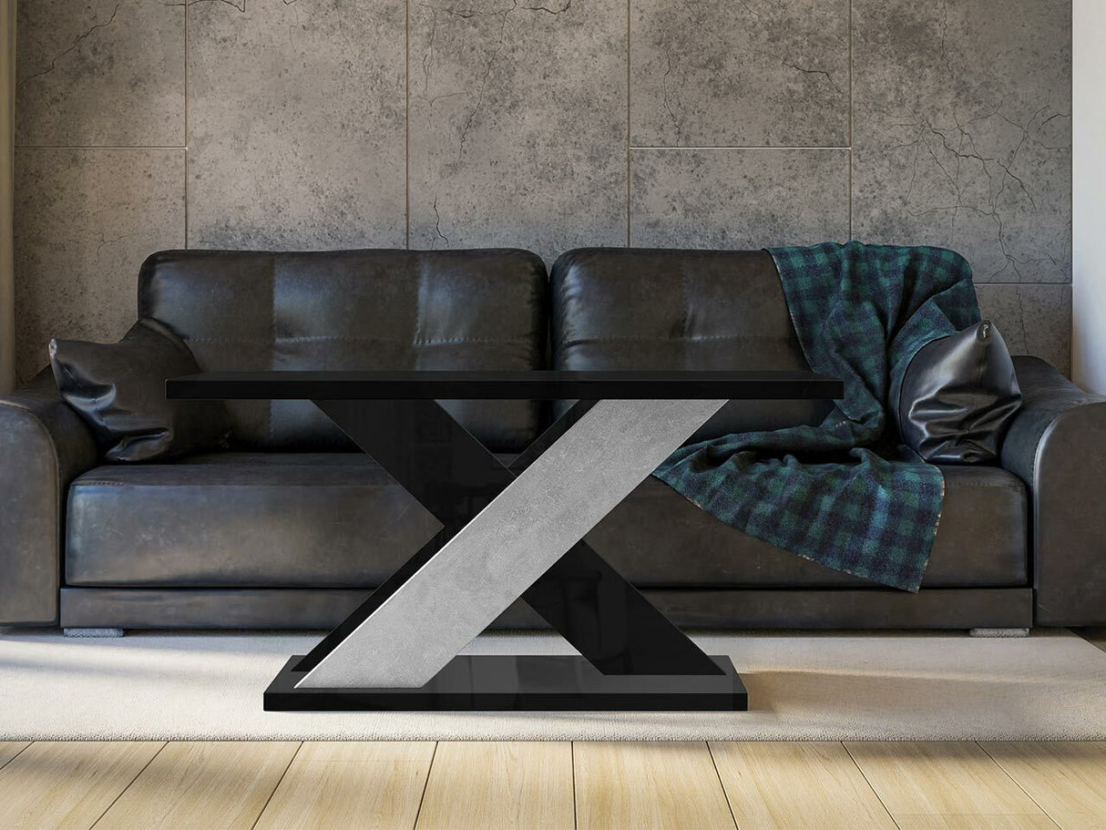 Dohányzóasztal Xao (Dulcato), Szín: Fényes fekete + Beton 4333513