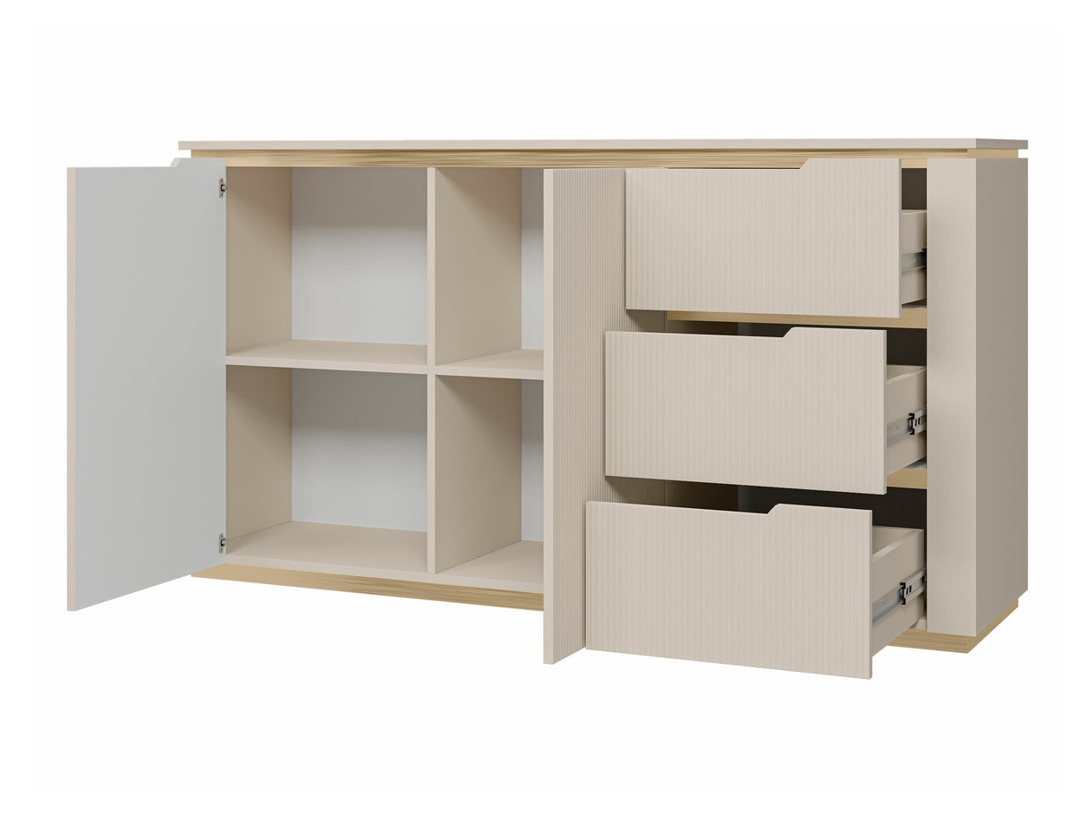 Komód 2D3S HILAFIN Beż Piaskowy + Złoty