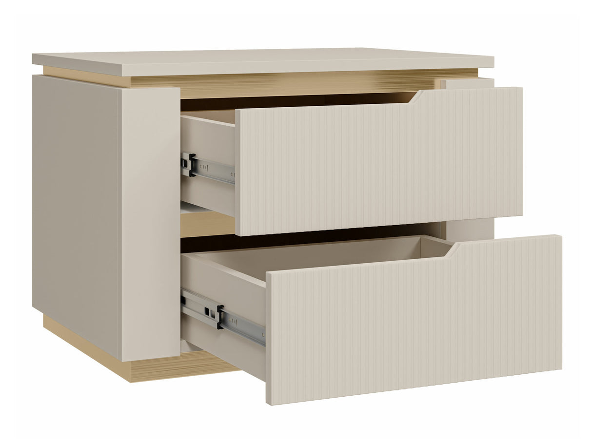 Éjjeliszekrény nemcny 2S HILAFIN Beż Piaskowy + Złoty