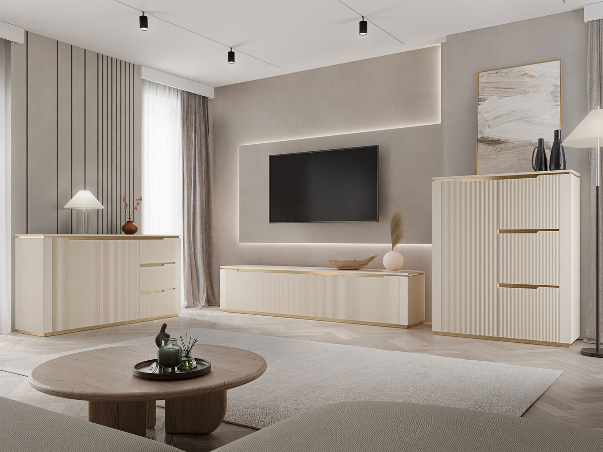 Nappali szett HILAFIN I Beż Piaskowy + Złoty