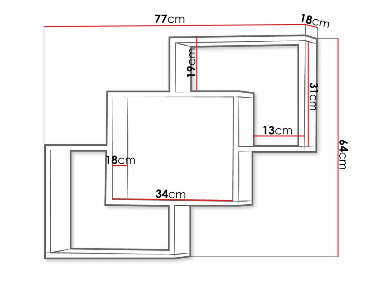 Fali polc Dallas D30, Szín: Triufel tölgy 4338398