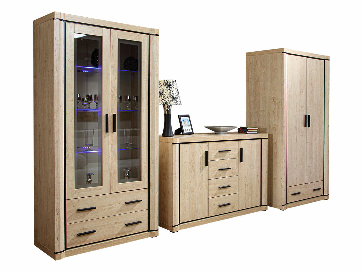 Nappali szett Dallas IV (Xavier) , Szín: Sonoma tölgy, Led világítás: Nem, Könyvespolcok: Igen 4338503