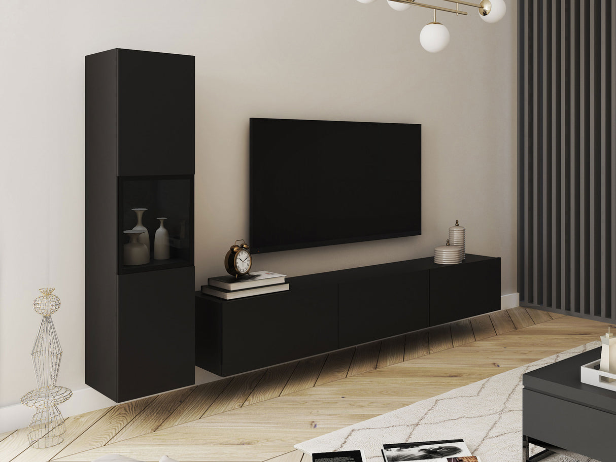 Nappali szett BERLIN I, Szín: Grafit, Led világítás: Nem