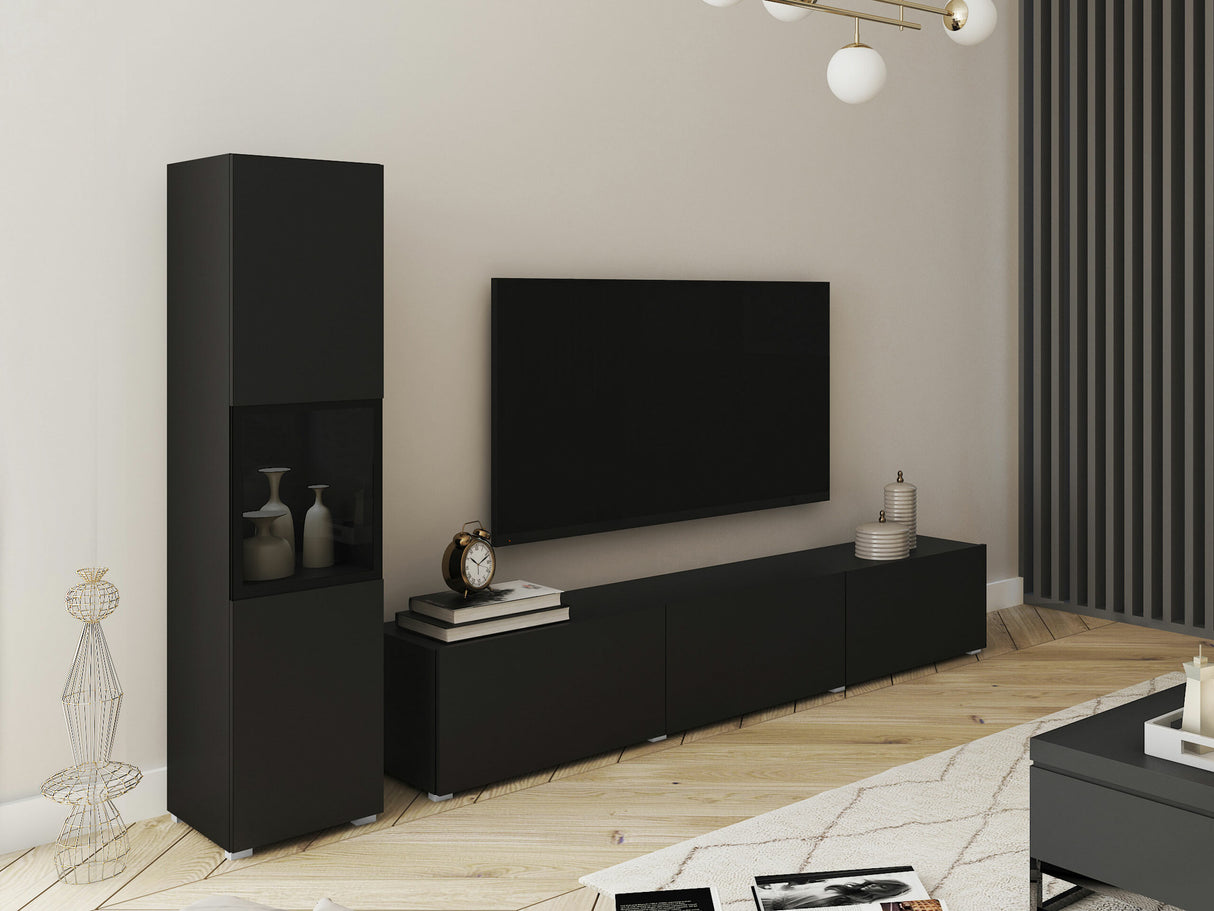 Nappali szett BERLIN I, Szín: Grafit, Led világítás: Nem