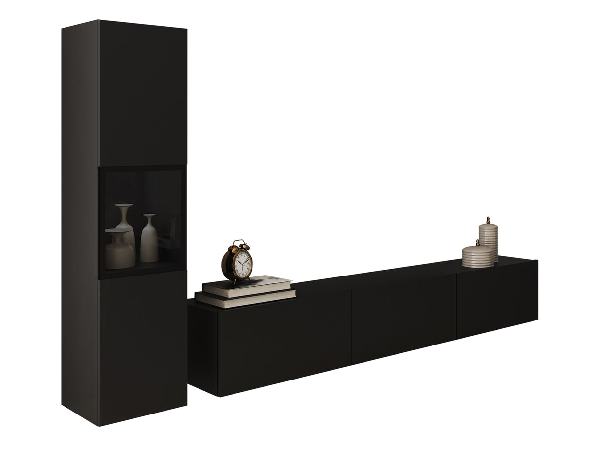 Nappali szett BERLIN I, Szín: Grafit, Led világítás: Nem