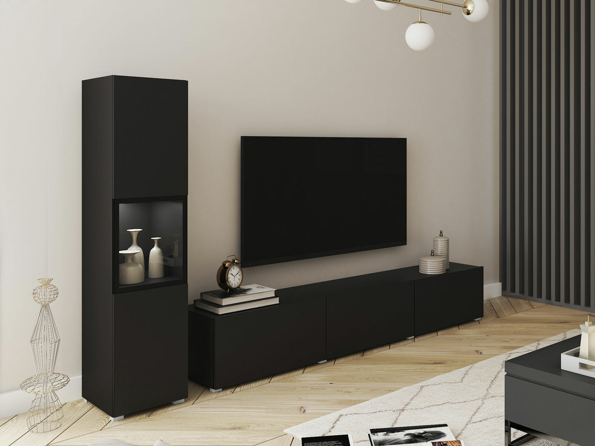 Nappali szett BERLIN I, Szín: Grafit, Led világítás: Igen