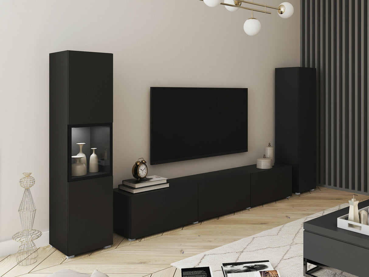 Nappali szett BERLIN III, Szín: Grafit, Led világítás: Igen