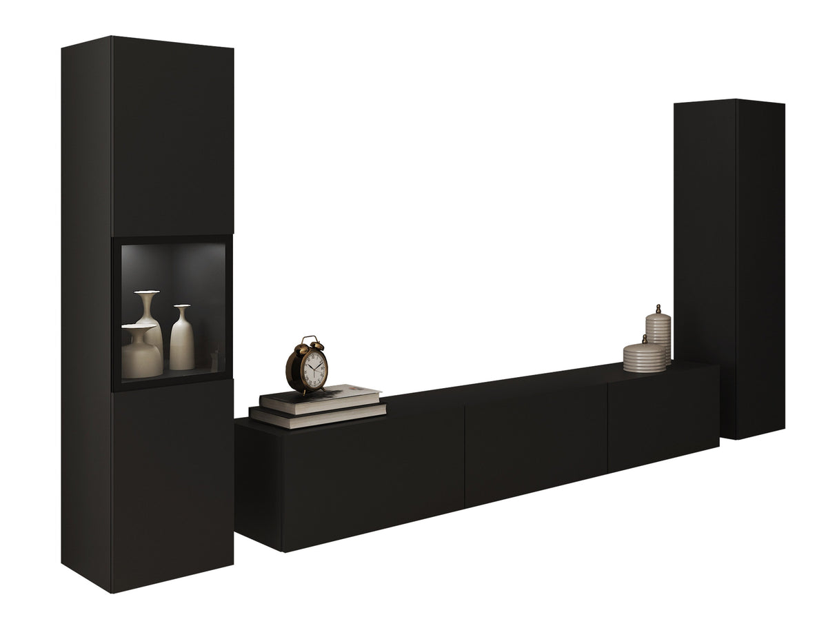 Nappali szett BERLIN III, Szín: Grafit, Led világítás: Igen