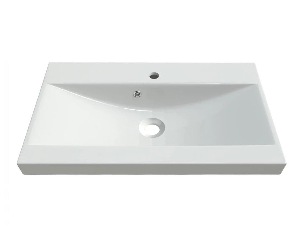 Fürdőszoba garnitúra z umywalką NAIROBI, Szín: Wotan tölgy + Fényes fehér, Led világítás: Nem