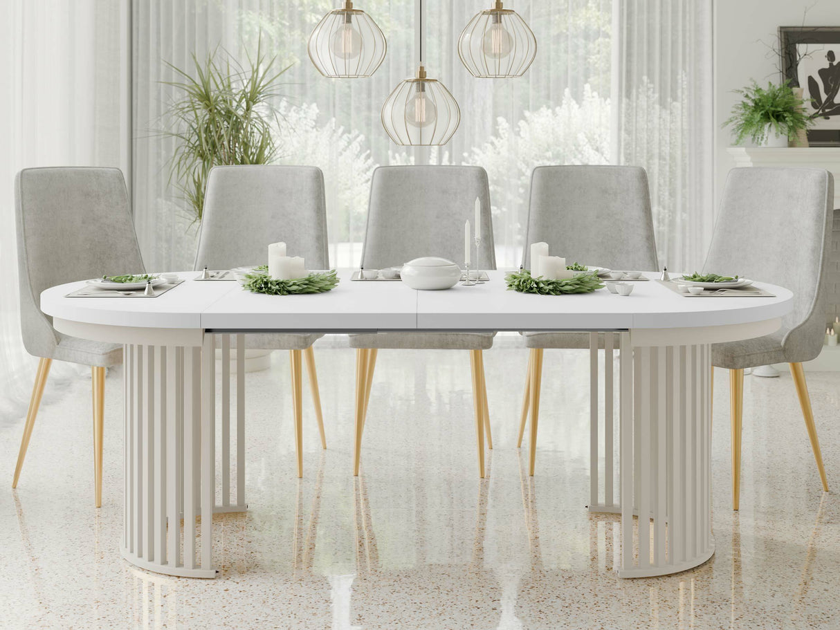 Asztal KOMO FI 100+(2X50), Szín: Fehér + Kasmír