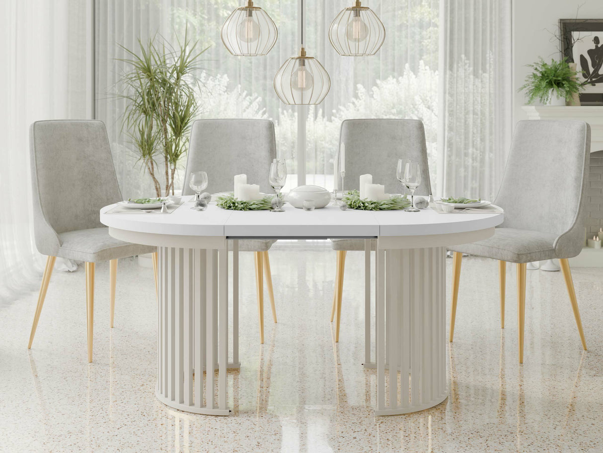 Asztal KOMO FI 100+(2X50), Szín: Fehér + Kasmír