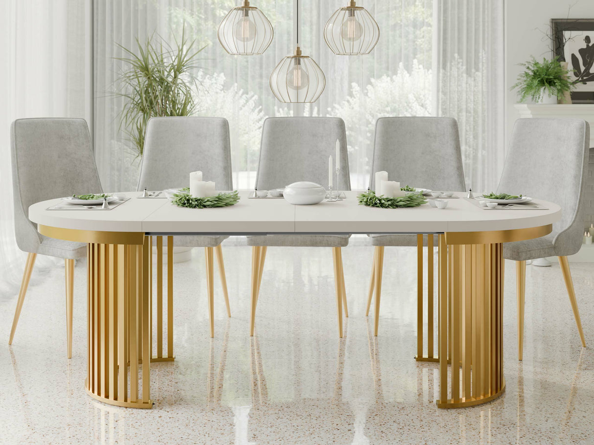 Asztal KOMO FI 100+(2X50), Szín: Kasmír + Aranysárga