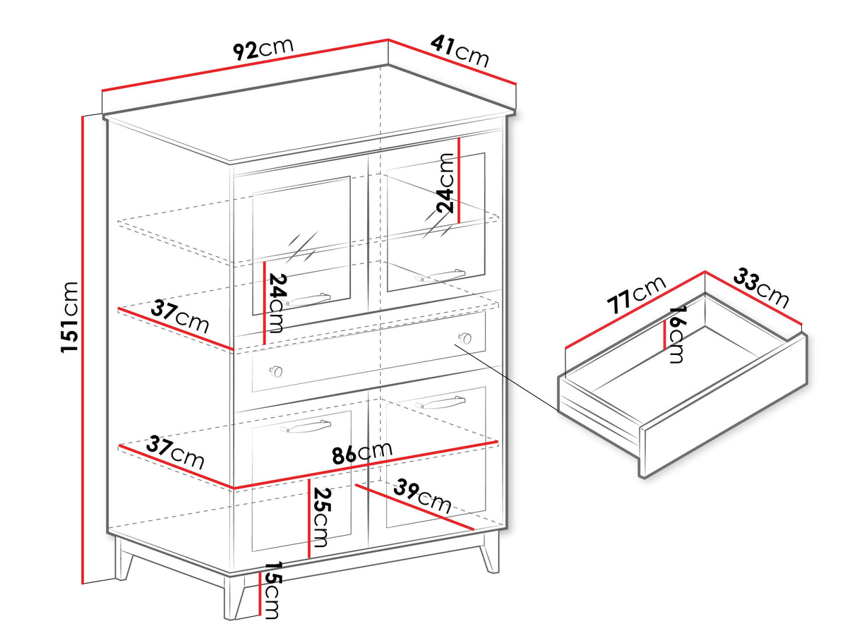 Könyvespolc Gablota WINDSOR W-5 Kasmír, -világítás: Nem