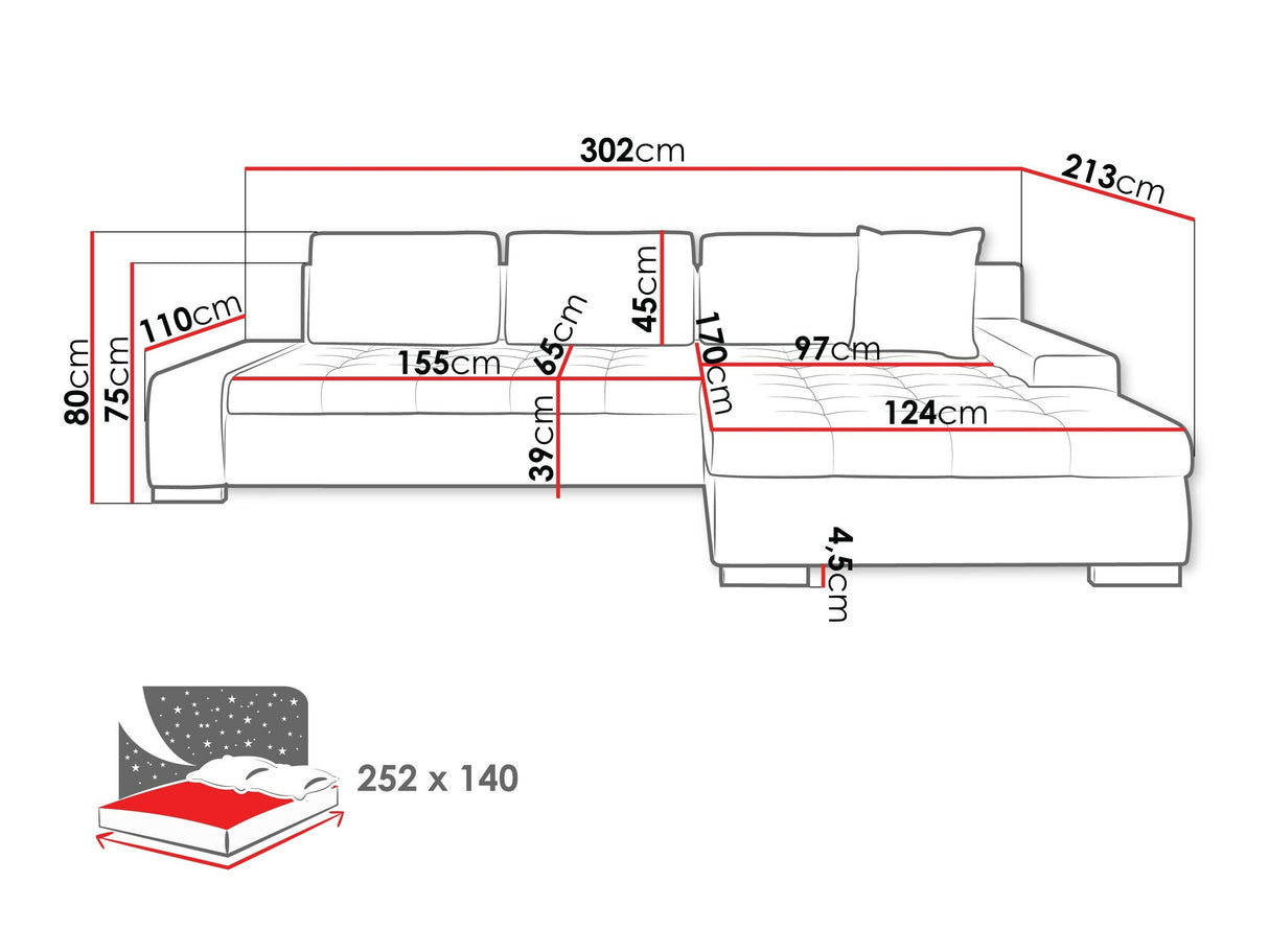 Sarokkanapé Orkan (Herkules) II, Szín: Soft 011 () + Lawa 06