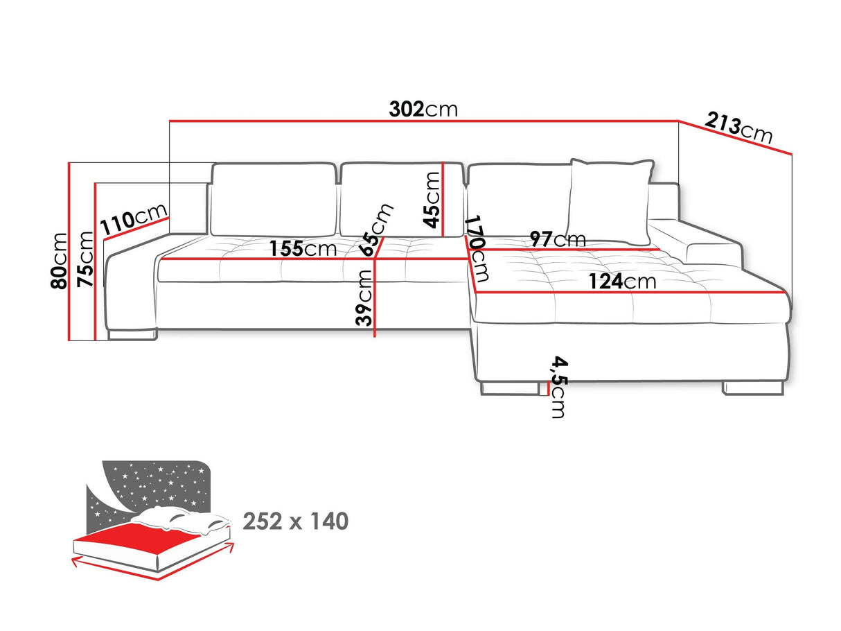 Sarokkanapé Orkan (Herkules) II, Szín: Soft 017 (Fehér) + Casablanca 2315 4356668
