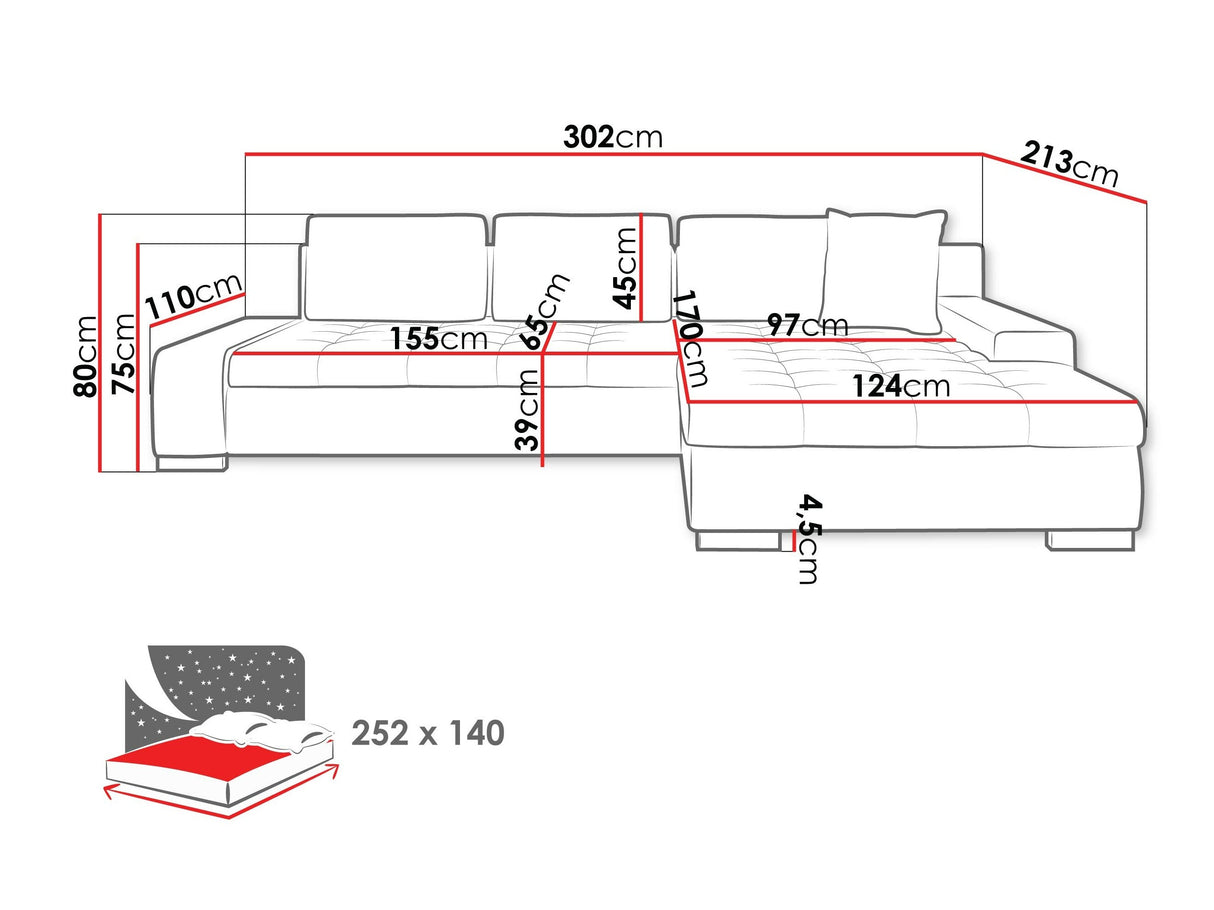 Sarokkanapé Orkan (Herkules), Szín: Magic Velvet 2219 + Magic Velvet 2217 4356676