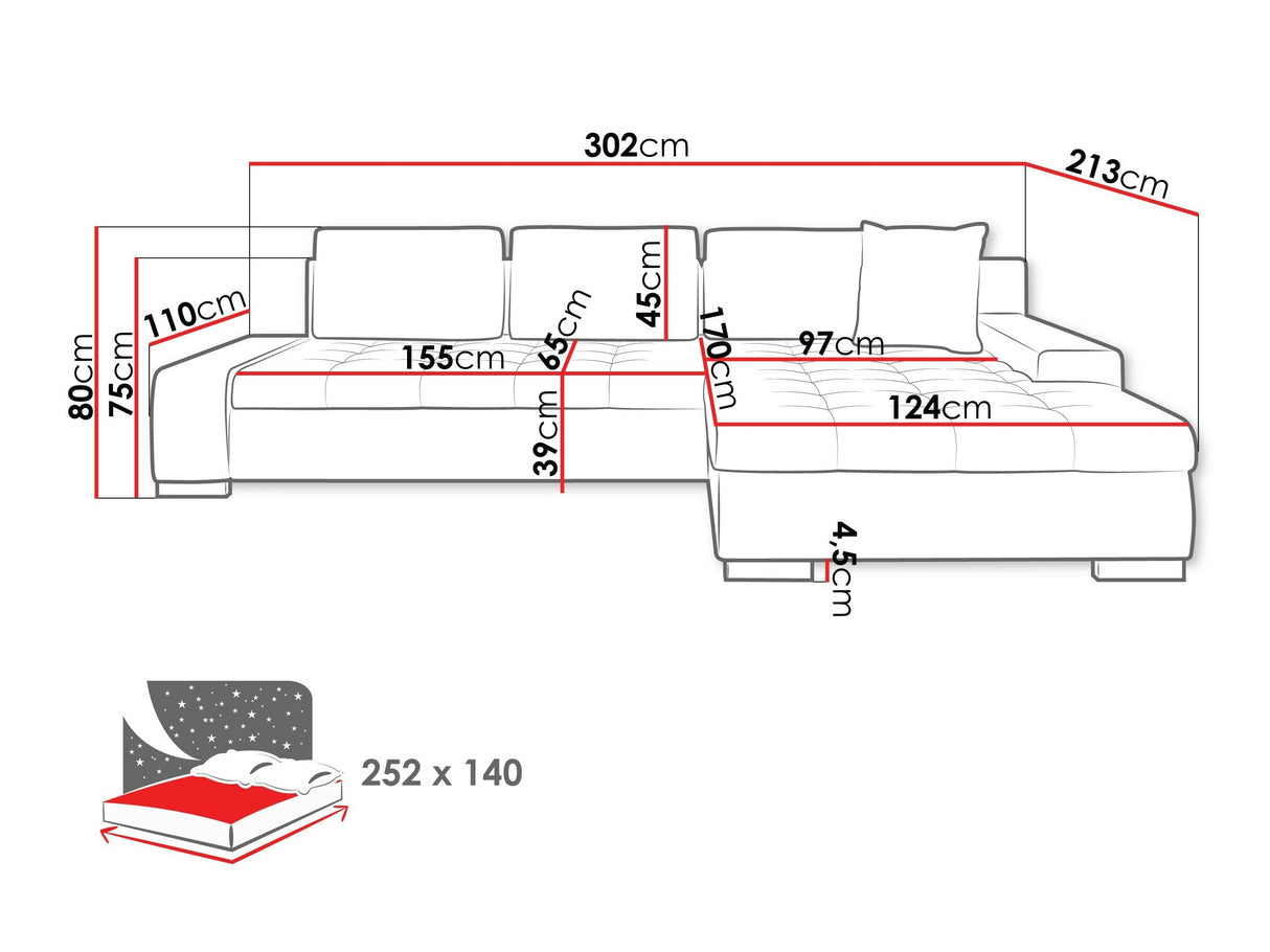 Sarokkanapé Orkan (Herkules), Szín: Miu 2034 + Miu 2041