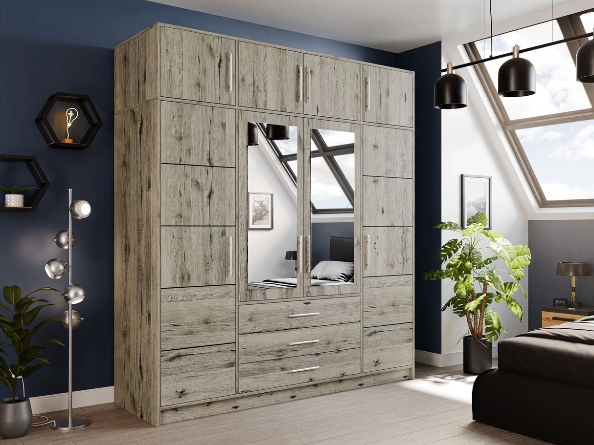 Gardróbszekrény BALI D4 + Szekrény, Szín: Wellingtoni tölgy 4360299