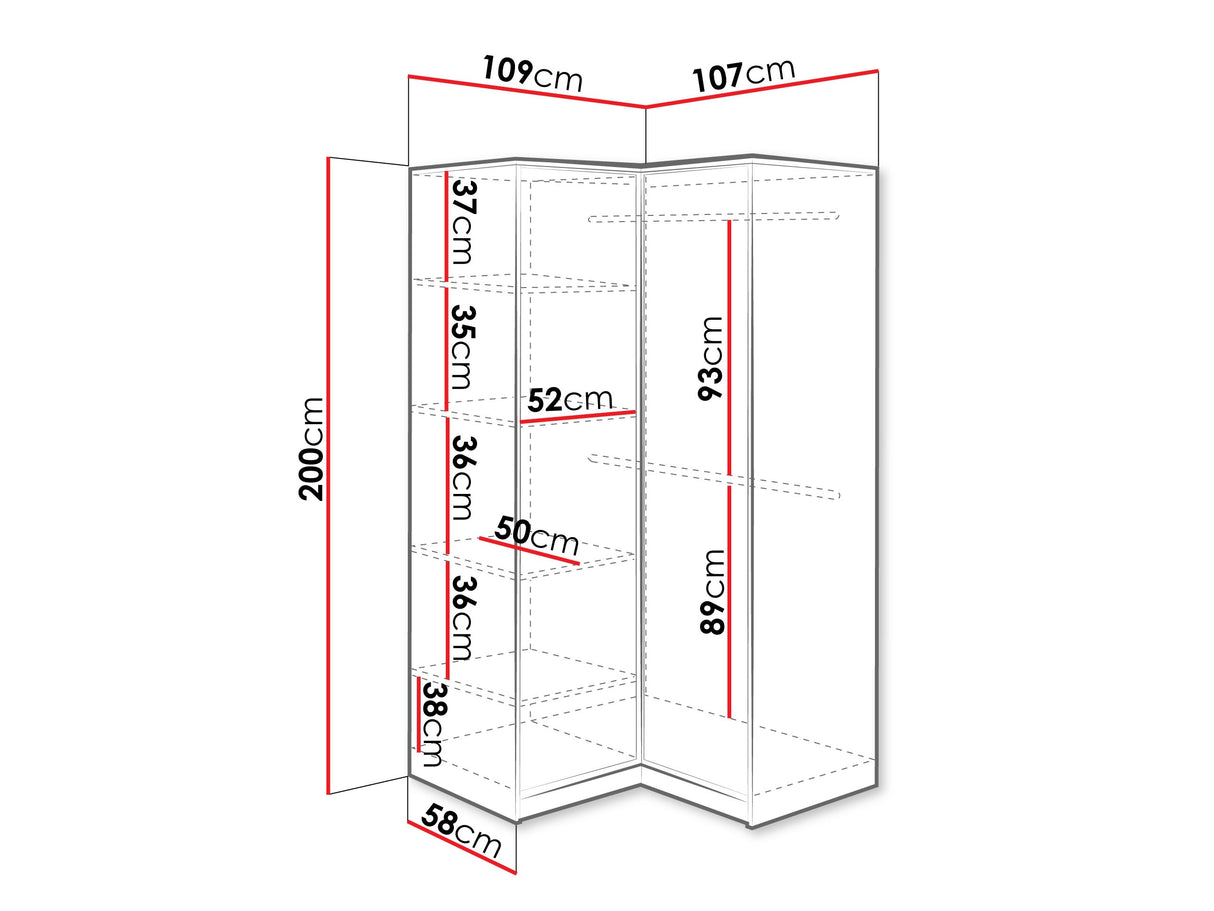 Sarokszekrény BALI NAROŻNA +, Szekrény: Nem