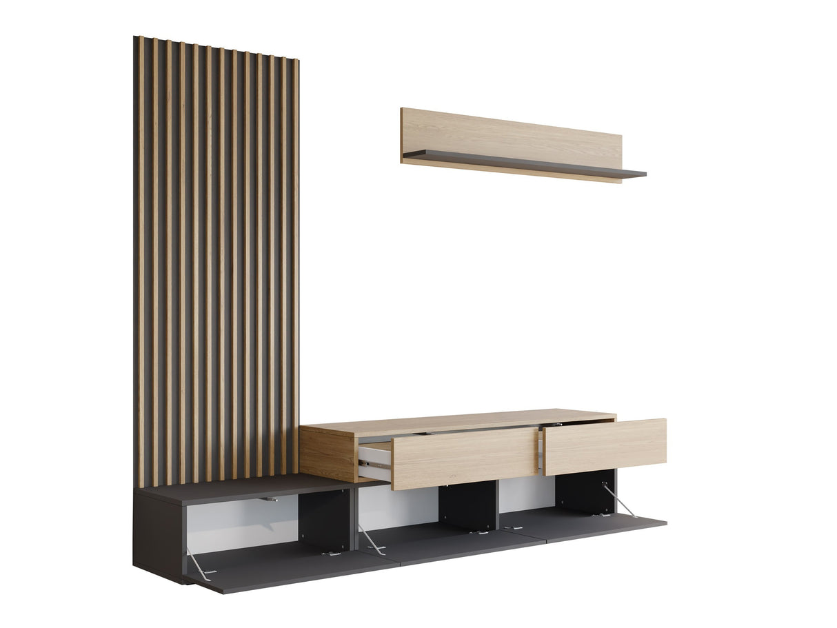 Nappali szett NAREZI I, Szín: Fehér + Tölgy