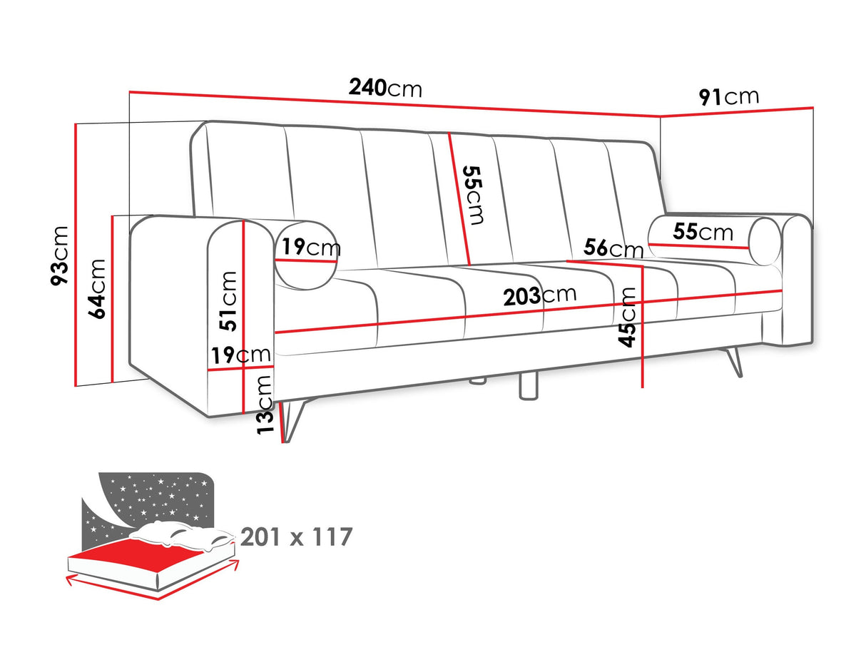 Kanapéágy Wersalka ZURI, Szín: Lambi 07