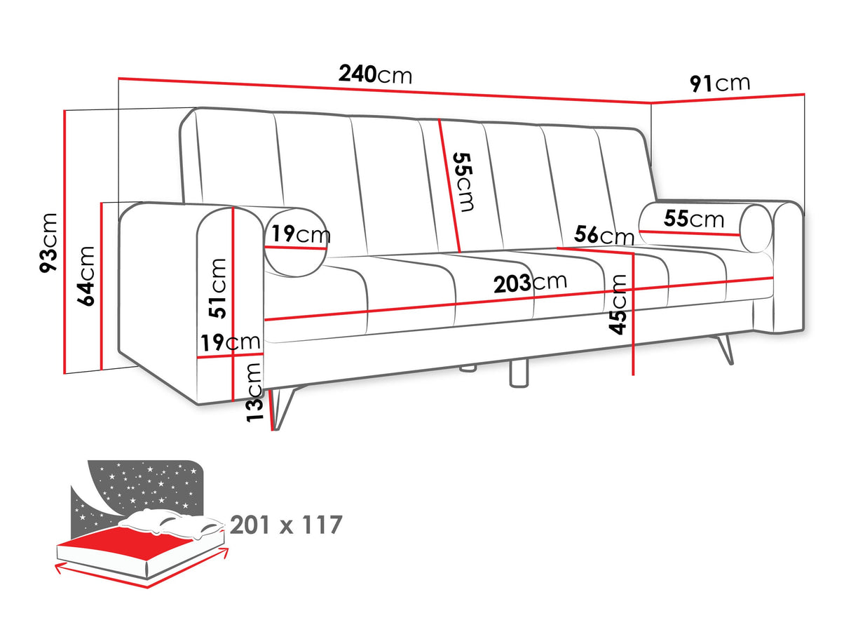 Kanapéágy Wersalka ZURI, Szín: Wave 09