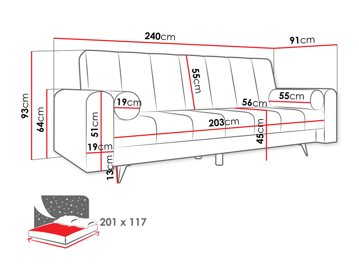 Kanapéágy Wersalka ZURI, Szín: Flow 22