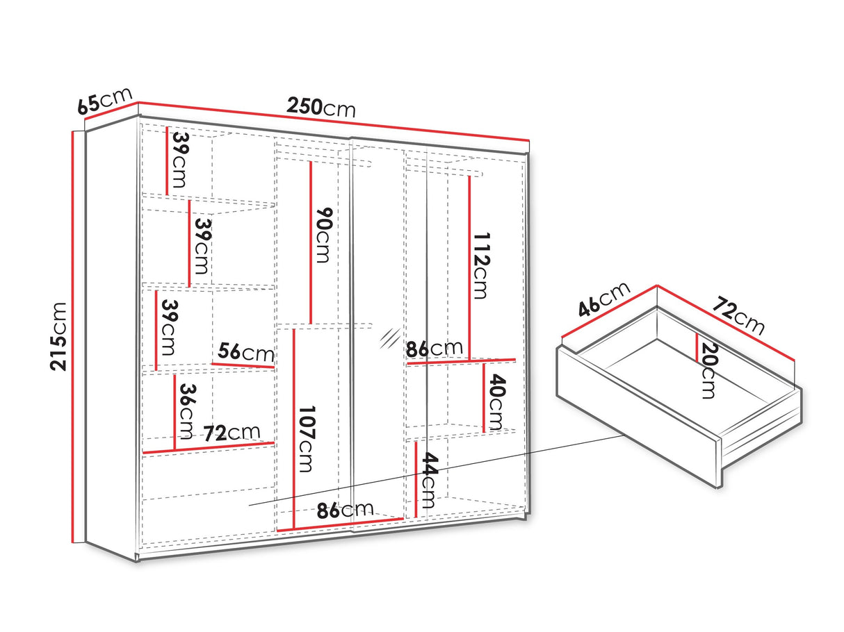 Gardróbszekrény EVORA 250 //