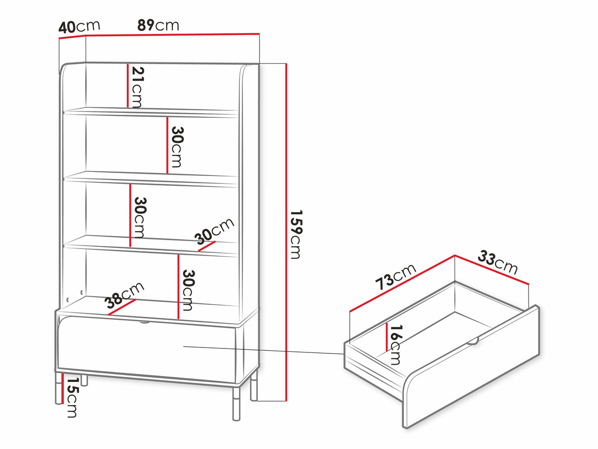 Könyvespolc HARMONY HR-02 - 1s - /truflowy 4371306