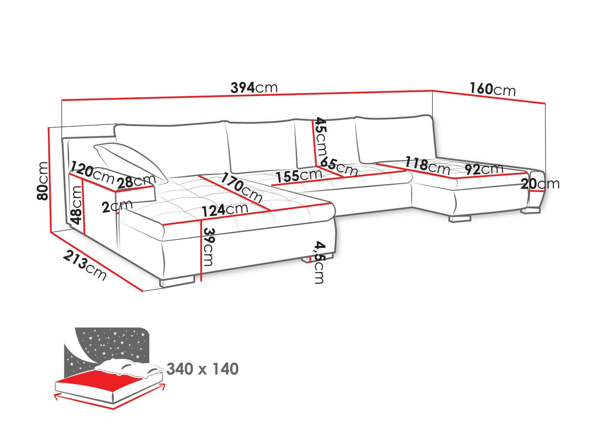 Sarokkanapé Caro (Caro), Szín: Kronos 09 + 05 4372512