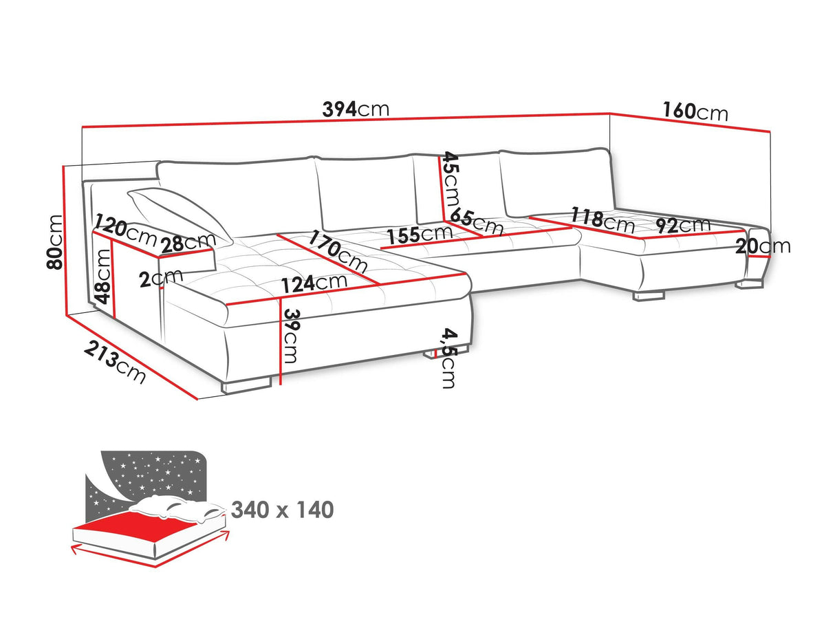 Sarokkanapé Caro (Caro), Szín: Coral 70 4372547