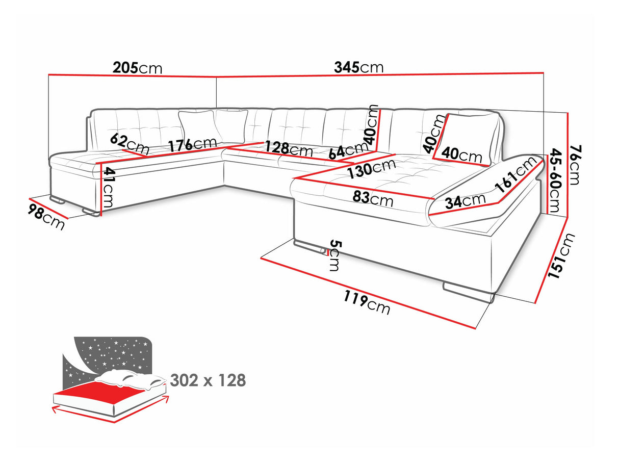 Sarokkanapé Bergen (Genero), Szín: Lawa 05, Változatok: Jobb 4373490