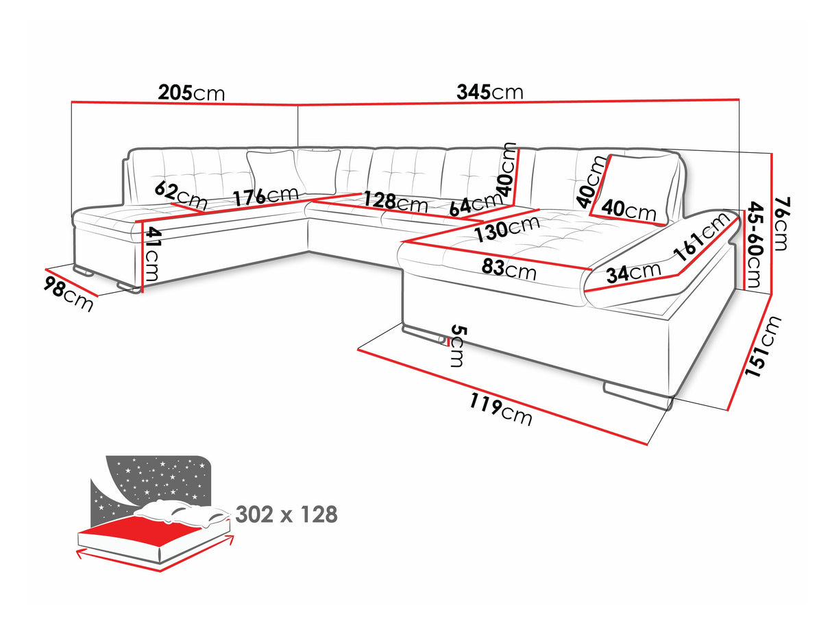 Sarokkanapé Bergen (Genero) Toptextil, Szín: Fragola 20, Változatok: Jobb 4373591