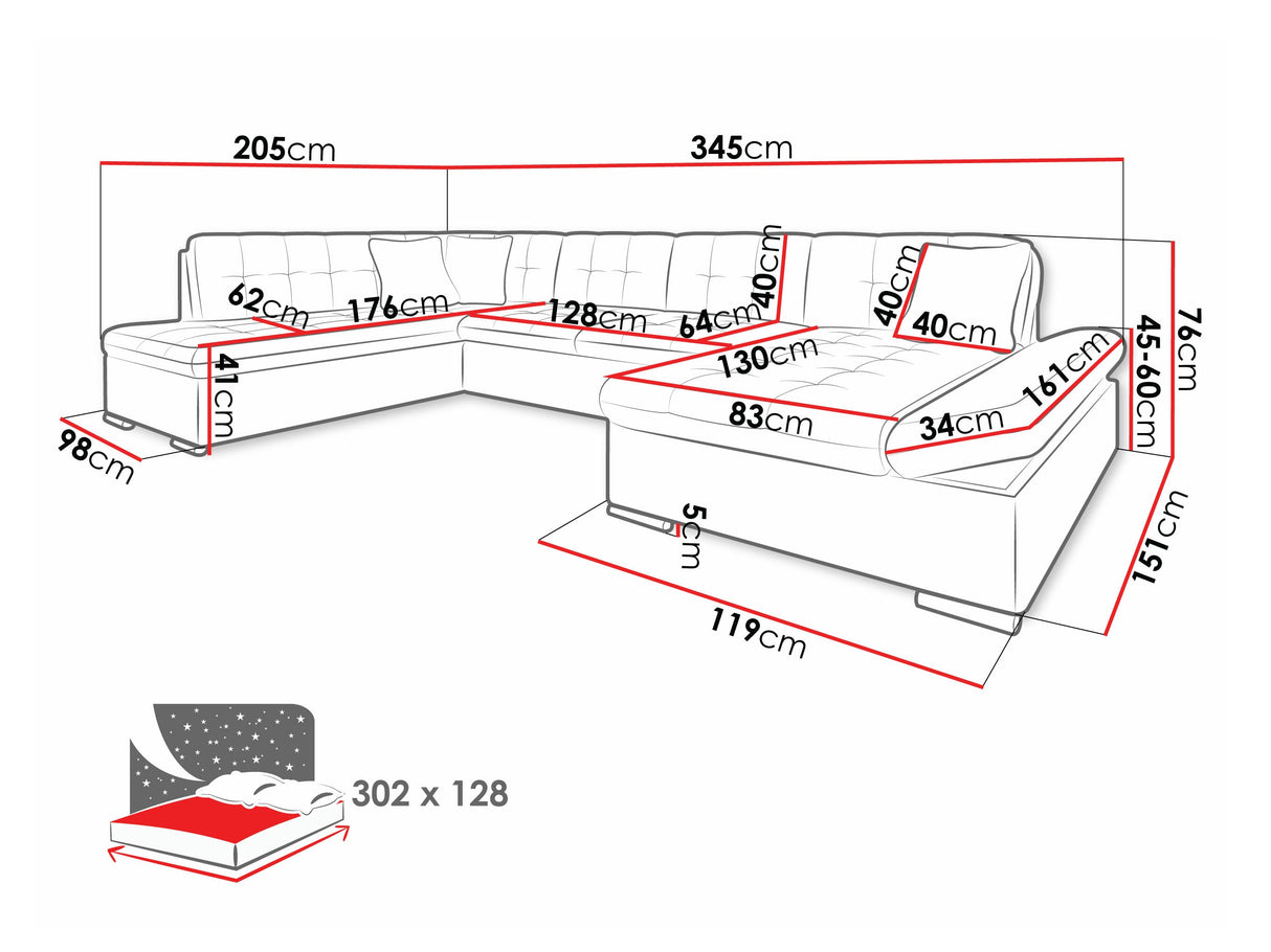 Sarokkanapé Bergen (Genero) Toptextil, Szín: Fragola 65, Változatok: Jobb 4373595